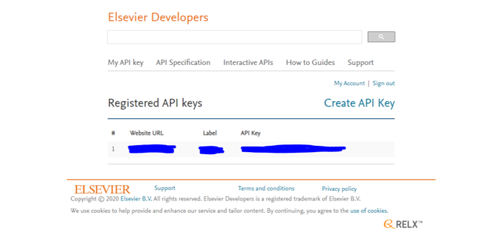 API Key를 만듭니다.