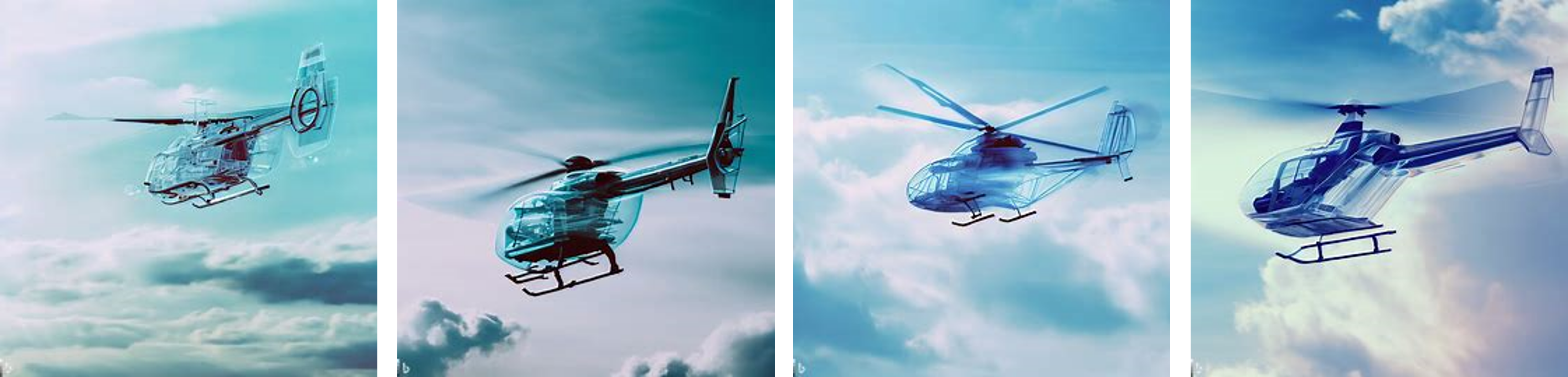 투명 헬리콥터, flying in the sky
