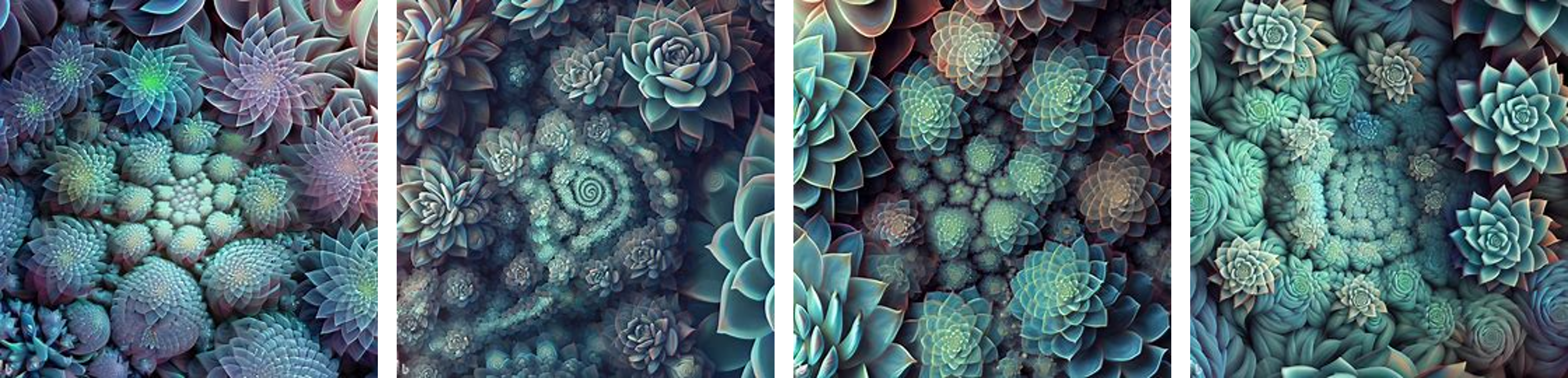 Succulents, top view, fractal