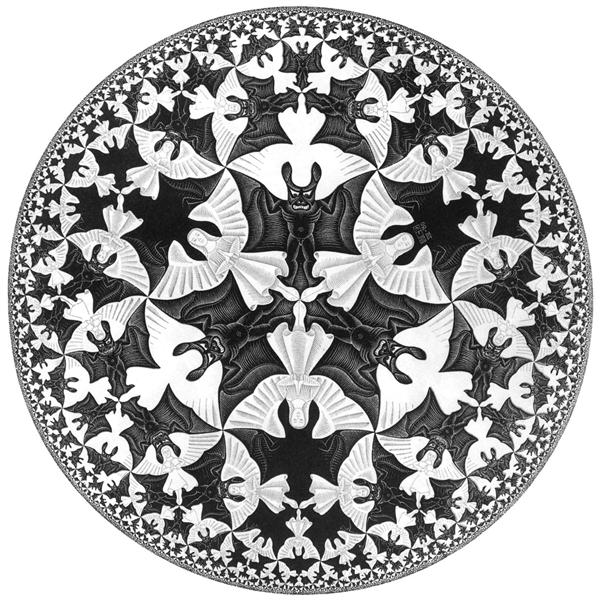 M. C. Escher, "Circle Limit IV", Lithography (1960)