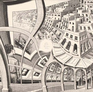 M. C. Escher, "Print Gallery", Lithography (1956)