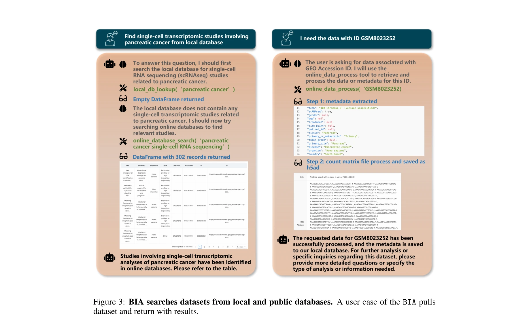 Figure 3: 로컬 및 공개 데이터베이스 검색
