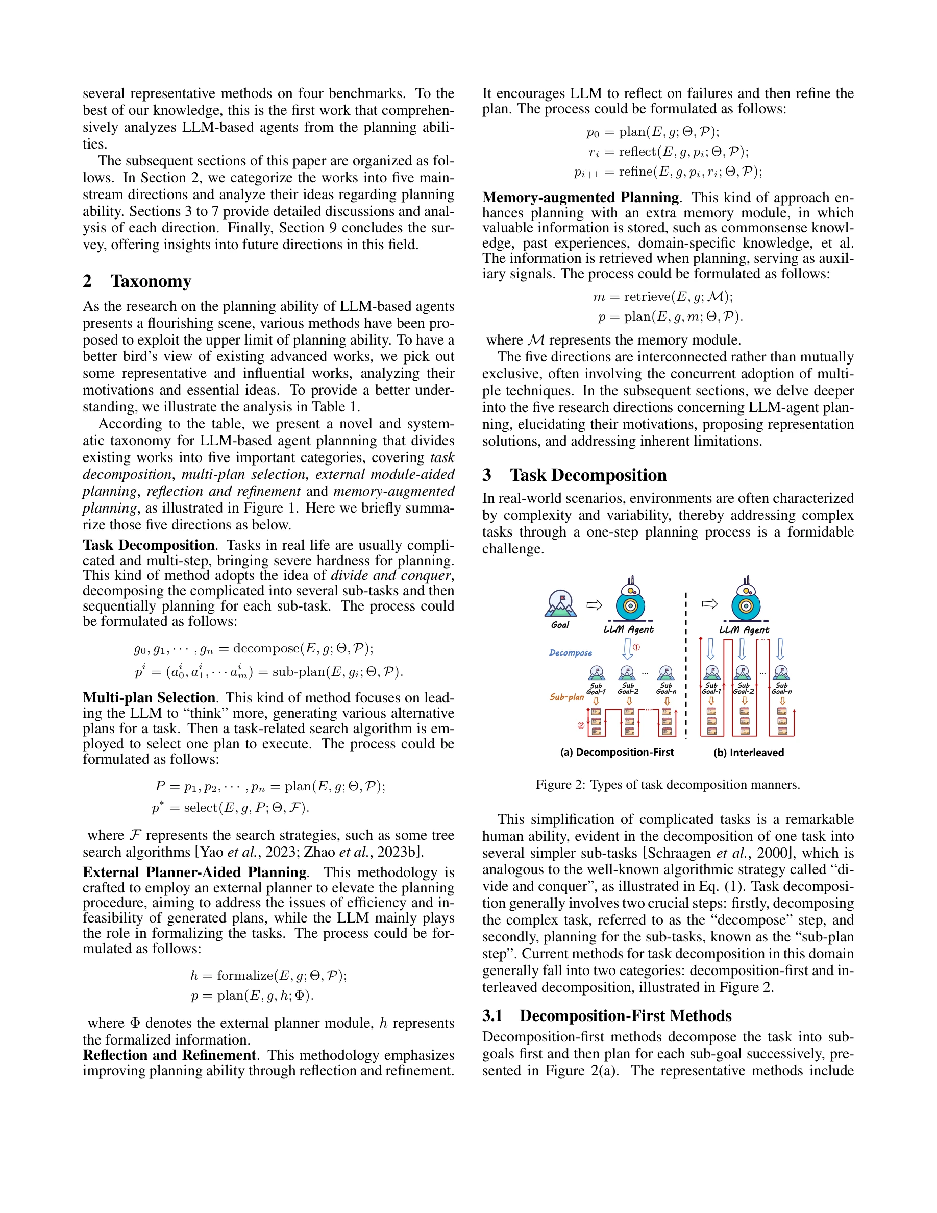 Figure 2: Types of task decomposition manners